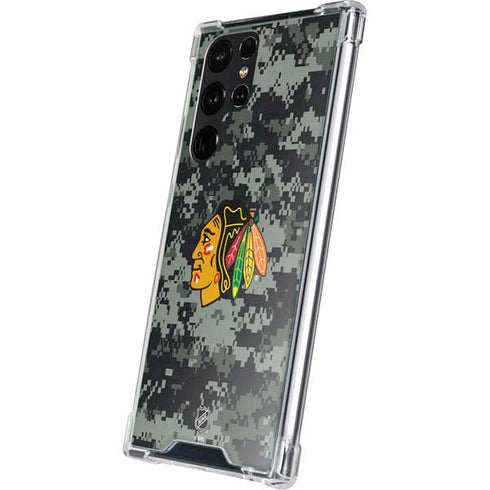 NHL Chicago Blackhawks Camo Galaxy S23 Ultra Clear Case