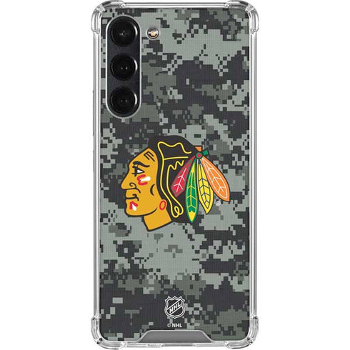 NHL Chicago Blackhawks Camo Galaxy S24 FE Clear Case