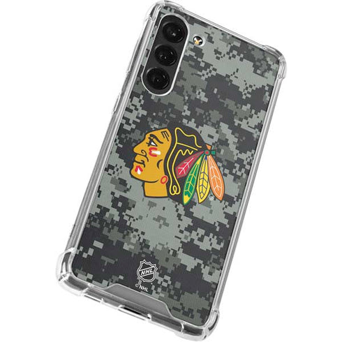 NHL Chicago Blackhawks Camo Galaxy S24 FE Clear Case