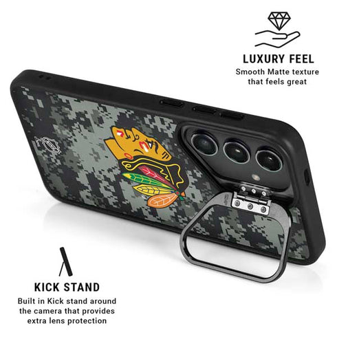 NHL Chicago Blackhawks Camo Galaxy S24 Plus Kickstand Case
