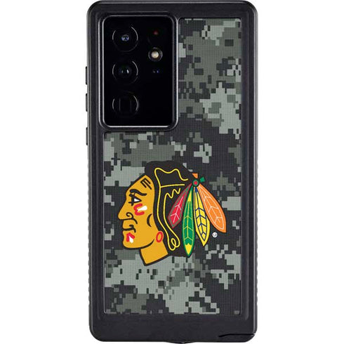 NHL Chicago Blackhawks Camo Galaxy S24 Ultra Waterproof Case