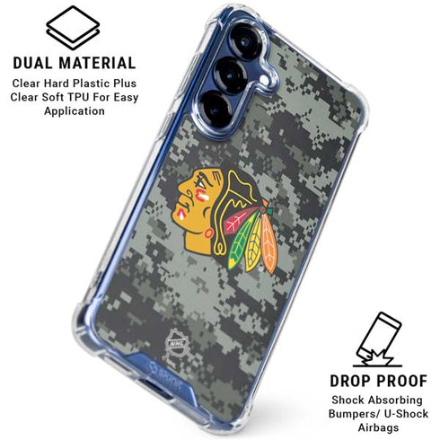 NHL Chicago Blackhawks Camo Galaxy S25 Plus Clear Case
