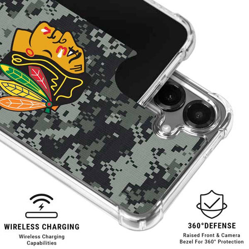 NHL Chicago Blackhawks Camo Galaxy S26 Clear Case