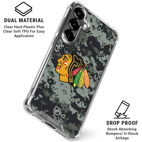 NHL Chicago Blackhawks Camo Galaxy S26 Plus Clear Case