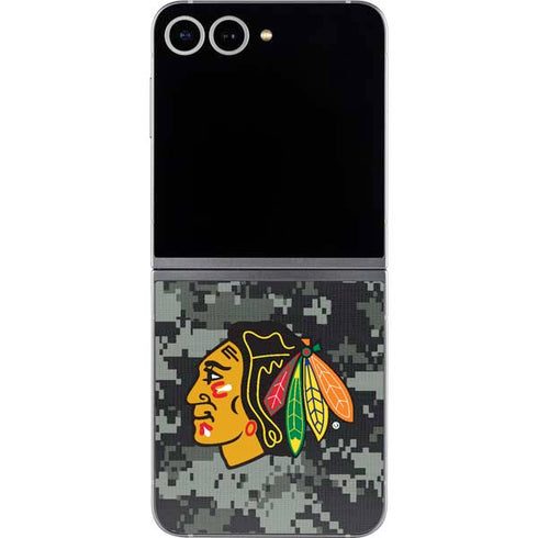NHL Chicago Blackhawks Camo Galaxy Z Flip6 Skin