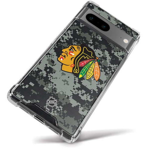 NHL Chicago Blackhawks Camo Google Pixel 8a Clear Case