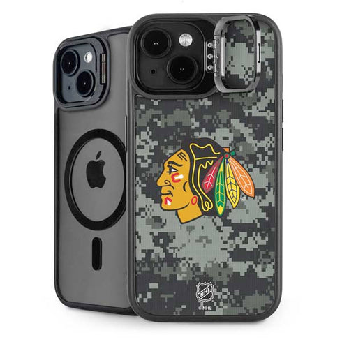 NHL Chicago Blackhawks Camo iPhone 15 Kickstand Case