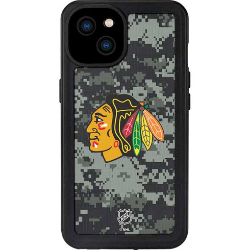 NHL Chicago Blackhawks Camo iPhone 15 Plus Waterproof Case