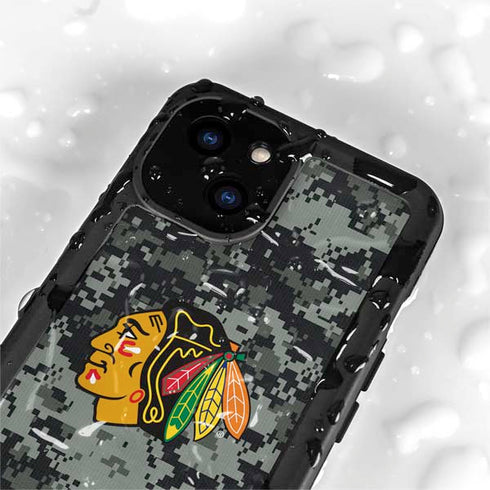 NHL Chicago Blackhawks Camo iPhone 15 Plus Waterproof Case