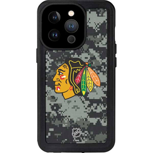 NHL Chicago Blackhawks Camo iPhone 15 Pro Waterproof Case