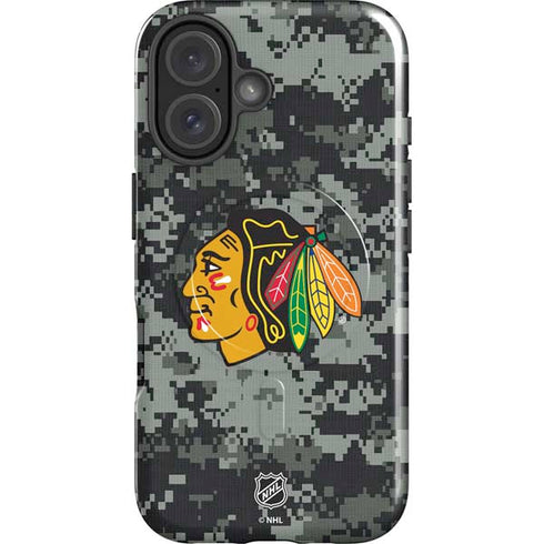 NHL Chicago Blackhawks Camo iPhone 16 Magsafe Impact Case