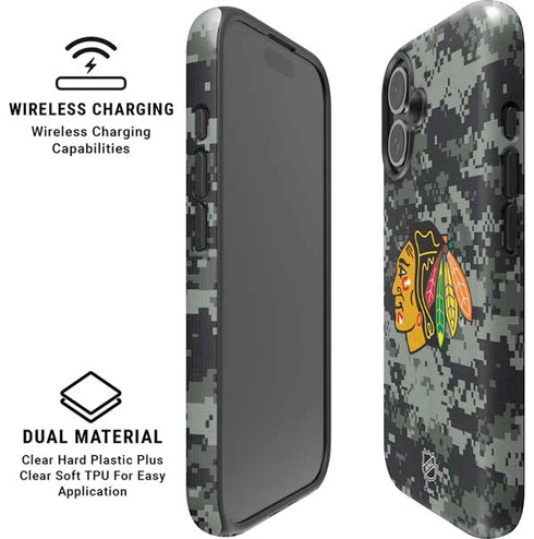 NHL Chicago Blackhawks Camo iPhone 16 Magsafe Impact Case