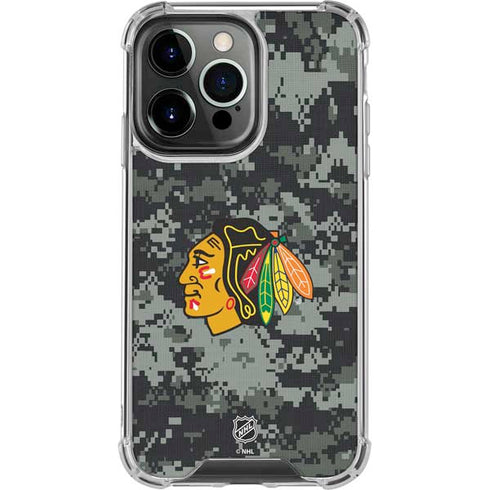 NHL Chicago Blackhawks Camo iPhone 16 Pro Clear Case