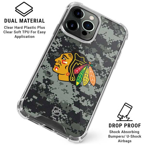 NHL Chicago Blackhawks Camo iPhone 16 Pro Clear Case