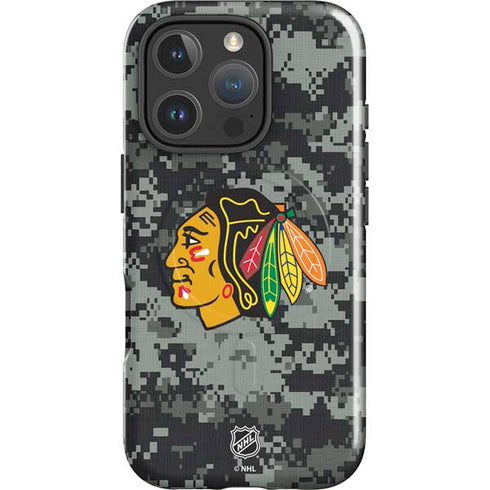 NHL Chicago Blackhawks Camo iPhone 16 Pro Max Magsafe Impact Case