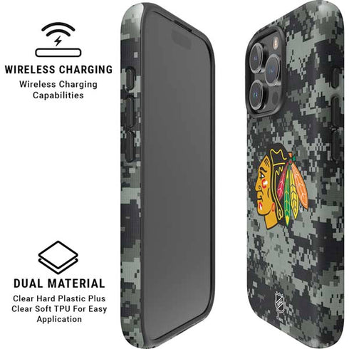 NHL Chicago Blackhawks Camo iPhone 16 Pro Max Magsafe Impact Case