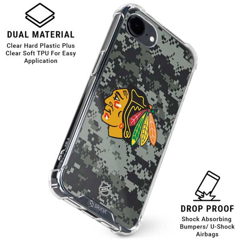 NHL Chicago Blackhawks Camo iPhone 16e Clear Case