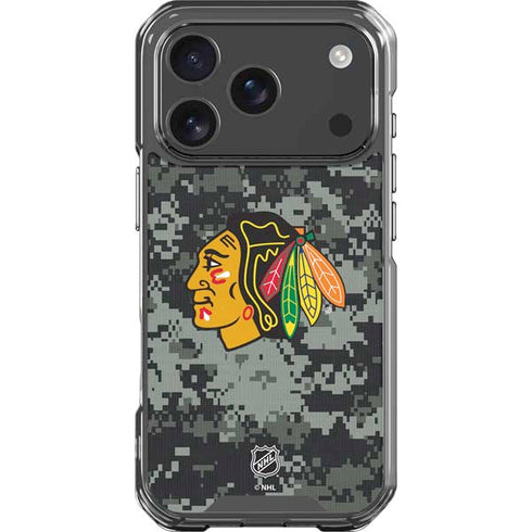 NHL Chicago Blackhawks Camo iPhone 18 Pro Clear Case