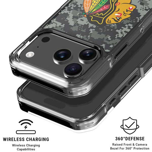 NHL Chicago Blackhawks Camo iPhone 18 Pro Clear Case
