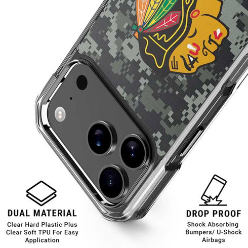 NHL Chicago Blackhawks Camo iPhone 18 Pro Clear Case