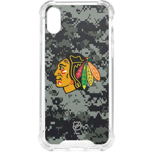 NHL Chicago Blackhawks Camo iPhone XS Clear Case