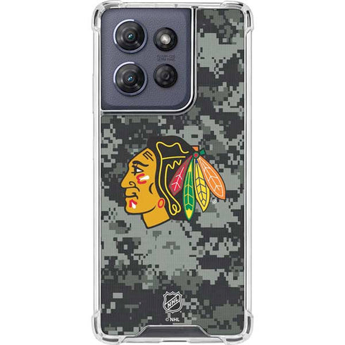 NHL Chicago Blackhawks Camo Moto G Play 5G (2025) Clear Case