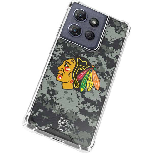 NHL Chicago Blackhawks Camo Moto G Play 5G (2025) Clear Case