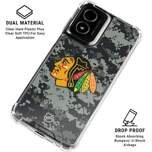 NHL Chicago Blackhawks Camo Moto G Power 5G (2024) Clear Case
