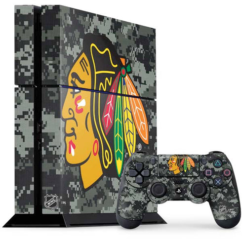 NHL Chicago Blackhawks Camo PS4 Console and Controller Bundle Skin