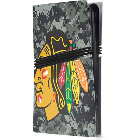 NHL Chicago Blackhawks Camo PS5 Pro Console Skin
