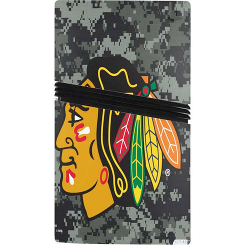 NHL Chicago Blackhawks Camo PS5 Pro Console Skin