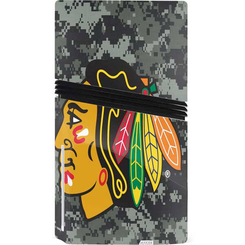 NHL Chicago Blackhawks Camo PS5 Pro Disk Console Skin