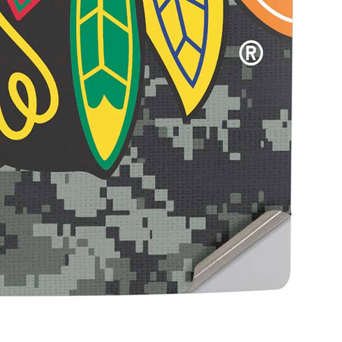 NHL Chicago Blackhawks Camo PS5 Pro Disk Console Skin