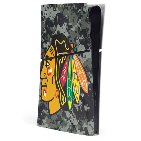 NHL Chicago Blackhawks Camo PS5 Slim Digital Edition Console Skin