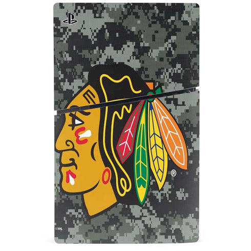 NHL Chicago Blackhawks Camo PS5 Slim Digital Edition Console Skin
