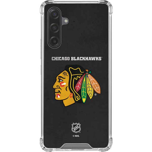NHL Chicago Blackhawks Distressed Galaxy A17 Clear Case