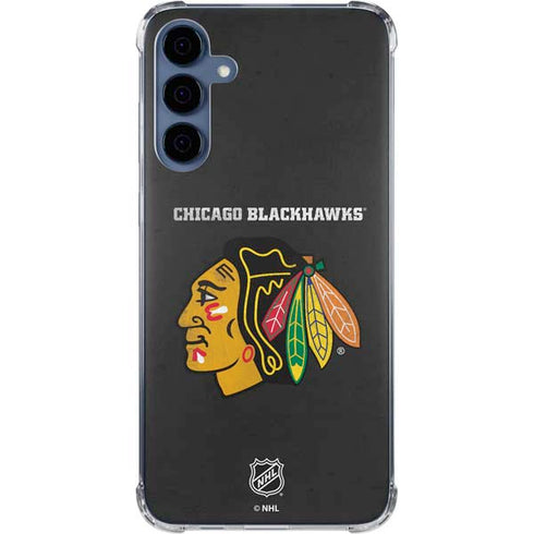NHL Chicago Blackhawks Distressed Galaxy A35 5G Clear Case