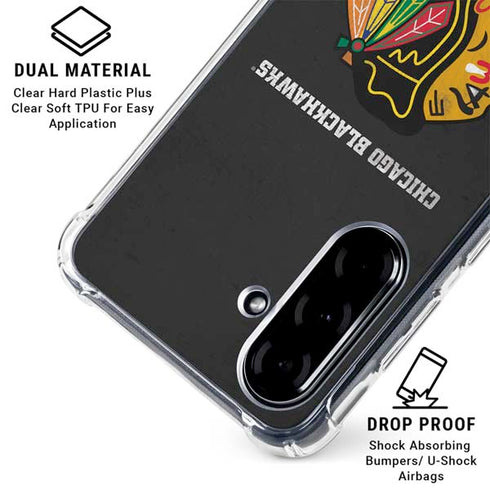 NHL Chicago Blackhawks Distressed Galaxy A36 5G Clear Case