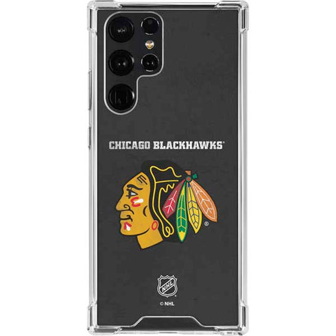 NHL Chicago Blackhawks Distressed Galaxy S23 Ultra Clear Case