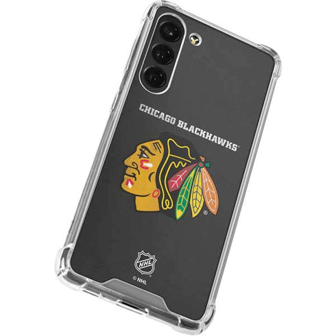 NHL Chicago Blackhawks Distressed Galaxy S24 FE Clear Case