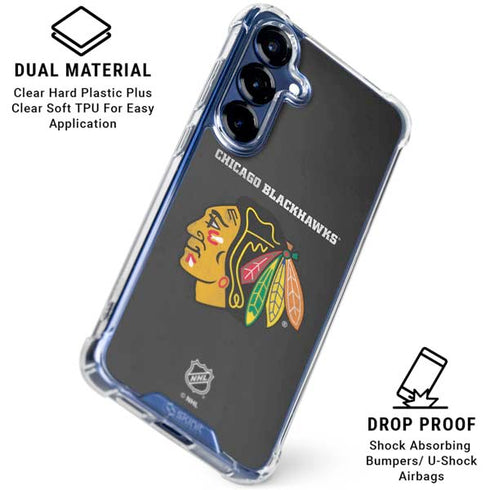 NHL Chicago Blackhawks Distressed Galaxy S25 Clear Case