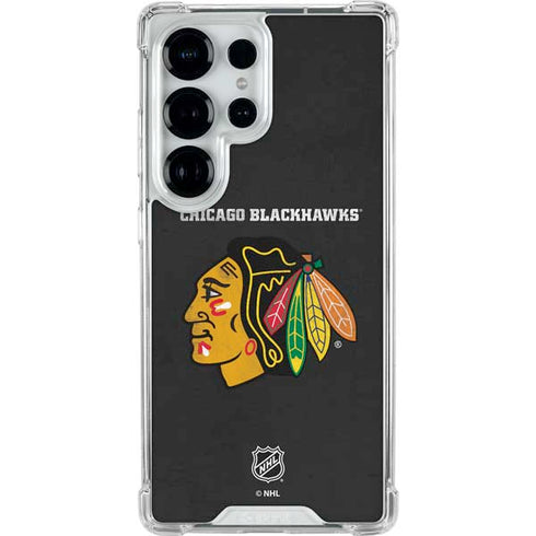 NHL Chicago Blackhawks Distressed Galaxy S25 Ultra Clear Case
