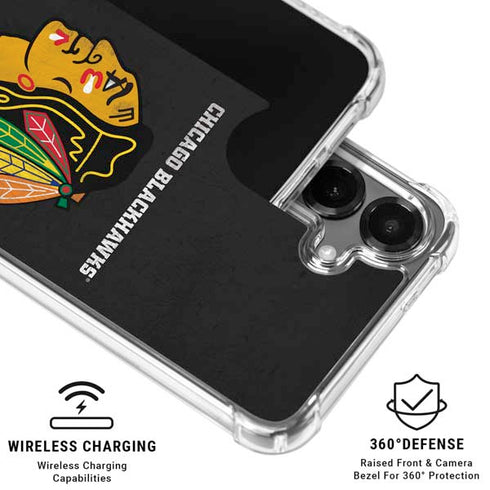 NHL Chicago Blackhawks Distressed Galaxy S26 Clear Case