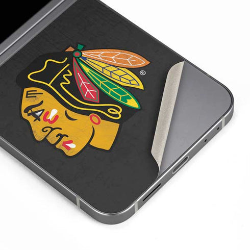 NHL Chicago Blackhawks Distressed Galaxy Z Flip6 Skin