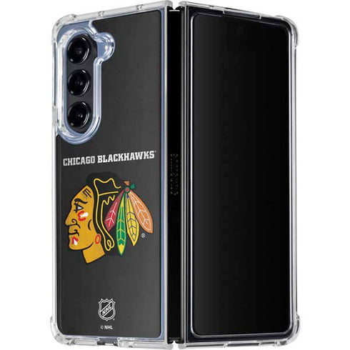 NHL Chicago Blackhawks Distressed Galaxy Z Fold5 5G Clear Case