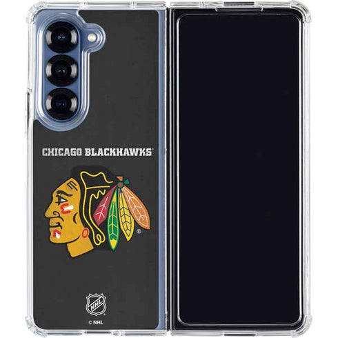 NHL Chicago Blackhawks Distressed Galaxy Z Fold7 Clear Case
