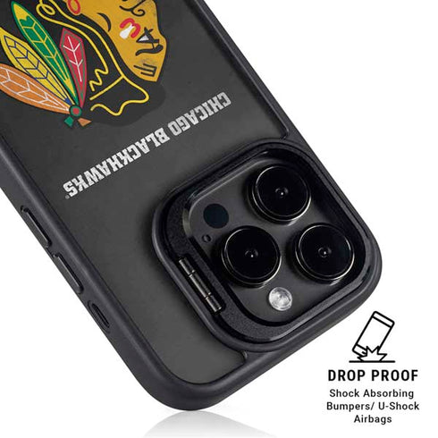 NHL Chicago Blackhawks Distressed iPhone 15 Pro Max Kickstand Case