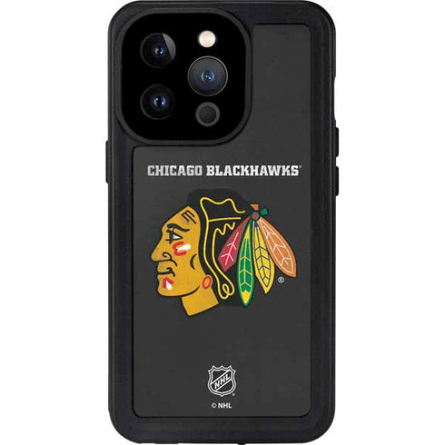 NHL Chicago Blackhawks Distressed iPhone 15 Pro Waterproof Case