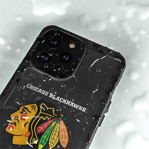 NHL Chicago Blackhawks Distressed iPhone 15 Pro Waterproof Case