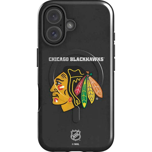NHL Chicago Blackhawks Distressed iPhone 16 Magsafe Impact Case